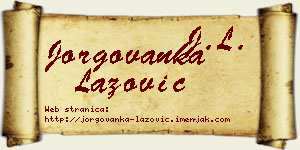 Jorgovanka Lazović vizit kartica